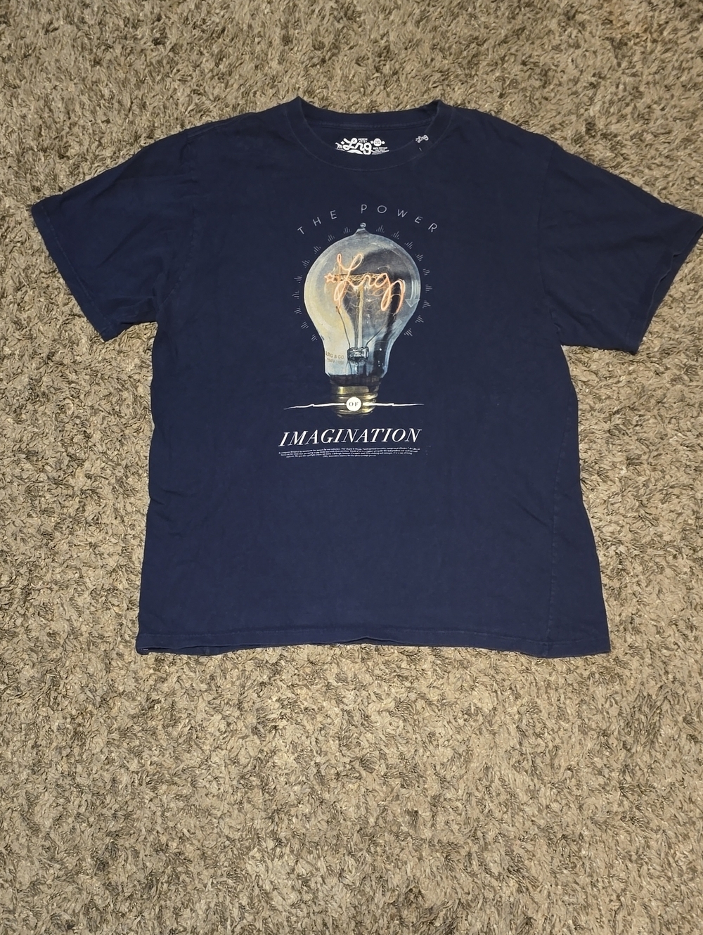 Lrg Navy Graphic 'Imagination' Lightbulb Tee
